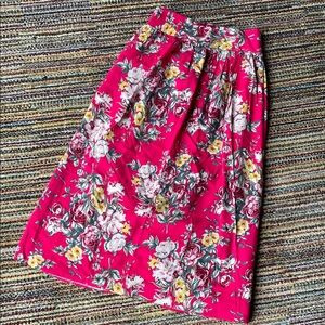Vintage pink floral skirt